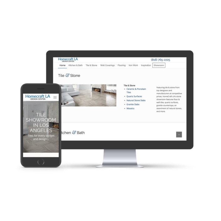 HomeCraft (homecraftla.com) web design for homecraftla