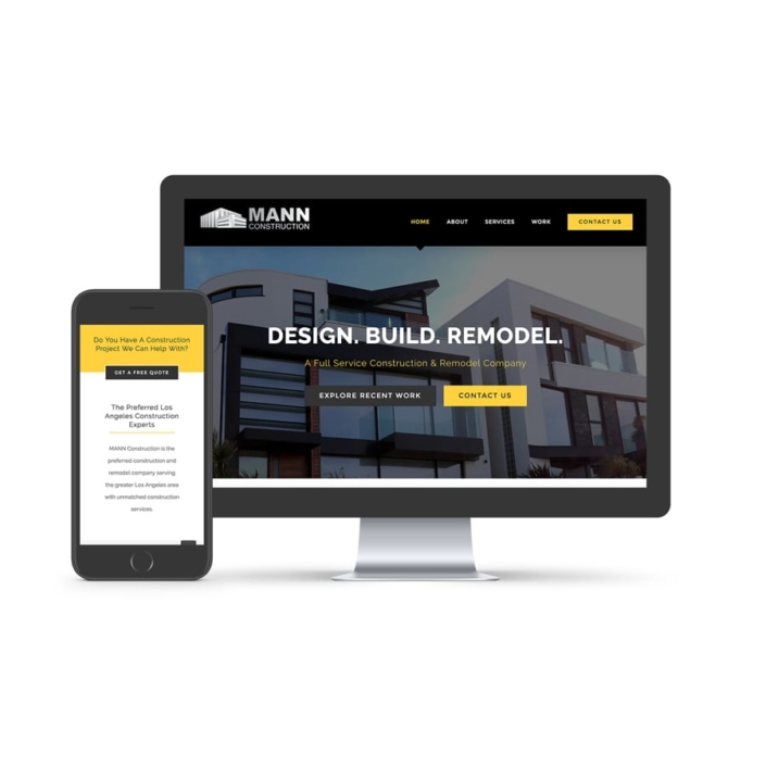 Mann Construction (mannconstruction.com) web design for construction company