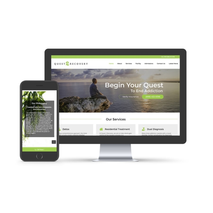 Quest 2 Recovery (quest2recovery.com) rehab website design