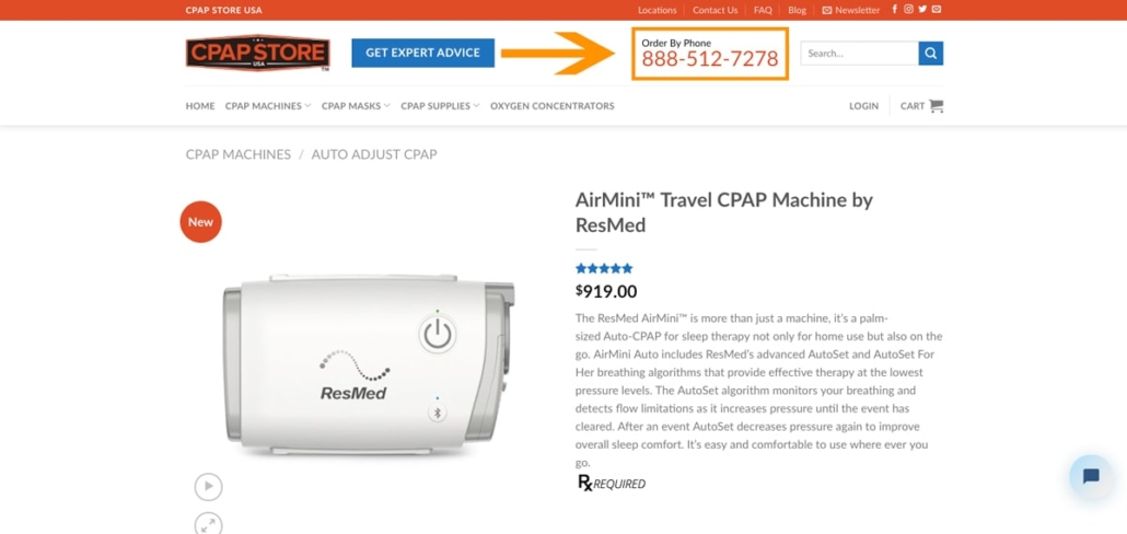 ecommerce store with phone number
