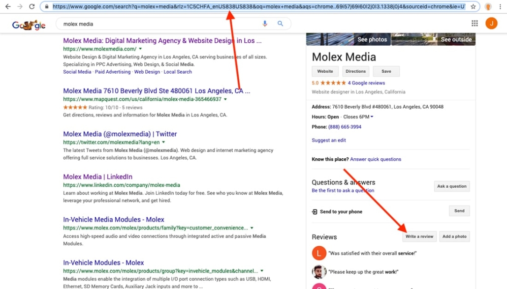 reviews to optimize local seo